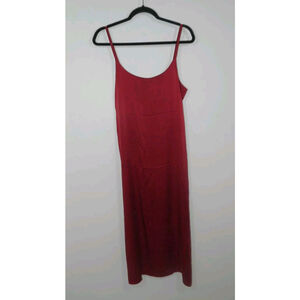 ASCENO Dress Size SMALL Burgundy‎ 100% Silk Slip Nightgown